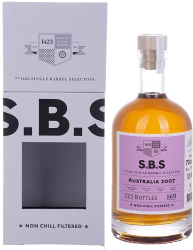 1423 S.B.S AUSTRALIA Rum Single Barrel Selection 2007 55% Vol. 0,7l in Geschenkbox von 1423 World Class Spirits