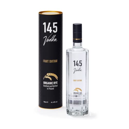 145 Vodka mit Geschenkverpackung | exklusiver polnischer Bio Vodka | 1 x 0.7l | DLG Gold Award 2022 | Red Dot Winner 2023 von 145 Vodka