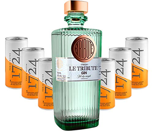 Gin Tonic Set - Le Tribute Gin 0,7l (43% Vol) + 6x 1724 Tonic Water Dosen 200ml inkl. Pfand EINWEG -[Enthält Sulfite] von 1724-1724