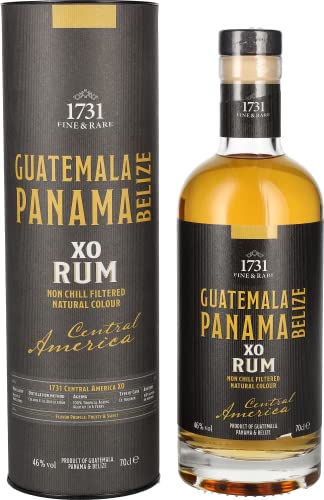 1731 Fine & Rare Rum | Central America XO | 700 ml | 46% Vol. | Noten von Butterscotch & Orangenschale | Perfekt geeignet für den puren Genuss von 1731