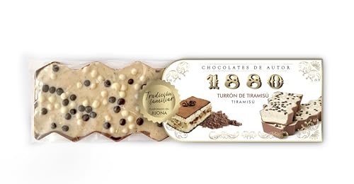 1880, Turrón Autoren-Schokolade Tiramisu, cremige Textur, edle Zutaten, authentischer Geschmack, traditionelles Rezept, typische Weihnachtssüßigkeit, der teuerste Turrón der Welt, 300 g von 1880