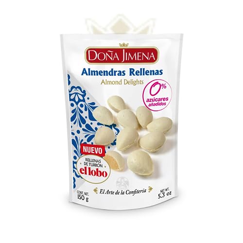 DOÑA JIMENA – Gefüllte Mandeln ohne Zucker, höchste Qualität, typische Weihnachtssüßigkeit, handwerklich hergestelltes Rezept, 150 g von Doña Jimena