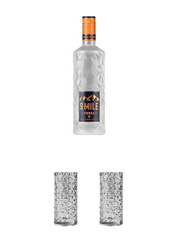 9 Mile Vodka Deutschland 0,5 Liter + 9 Mile HIGHBALL Vodka Glas 1 Stück + 9 Mile HIGHBALL Vodka Glas 1 Stück von 1a Schiefer