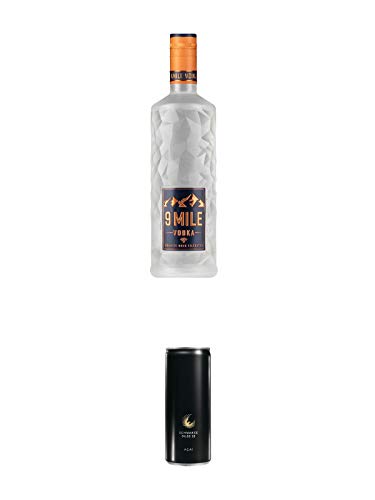 9 Mile Vodka Deutschland 0,7 Liter + 28 Black Energie Drink Acai (schwarz) 6 x 0,25 Liter von 1a Schiefer