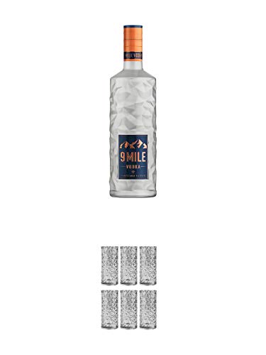 9 Mile Vodka Deutschland 3,0 Liter + 9 Mile Highball Vodka Glas 6 Stück von 1a Schiefer