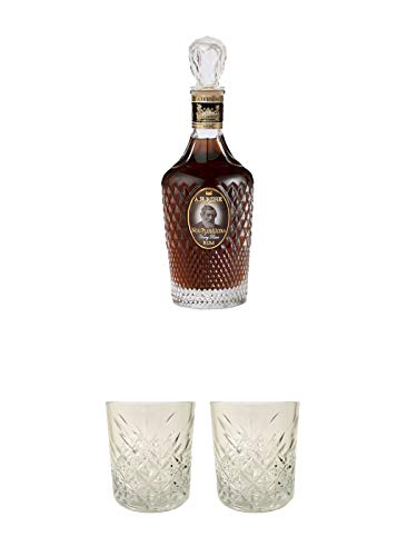 A.H. Riise Non Plus Ultra Rum 42% 0,7 Liter + Rum Glas 1 Stück + Rum Glas 1 Stück von 1a Schiefer