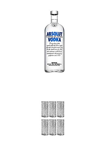 Absolut Blue Vodka 1,0 Liter + 9 Mile Highball Vodka Glas 6 Stück Absolut Blue Vodka 1,0 Liter + 9 Mile Highball Vodka Glas 6 Stück von 1a Schiefer