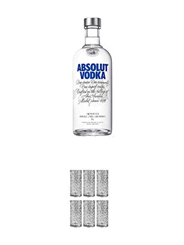 Absolut Blue Vodka 3,0 Liter + 9 Mile Highball Vodka Glas 6 Stück von 1a Schiefer