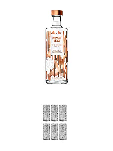 Absolut Elyx Vodka 1,50 Liter + 9 Mile Highball Vodka Glas 6 Stück von 1a Schiefer