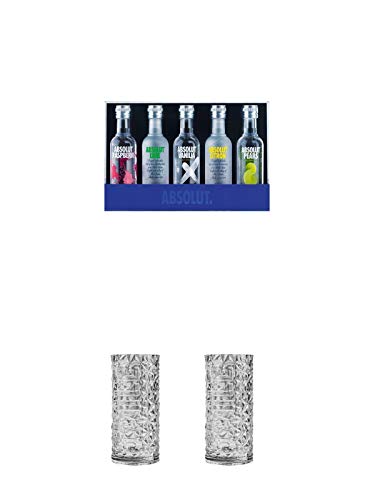 Absolut Five Miniaturpackung 250 ml + 9 Mile HIGHBALL Vodka Glas 1 Stück + 9 Mile HIGHBALL Vodka Glas 1 Stück von 1a Schiefer