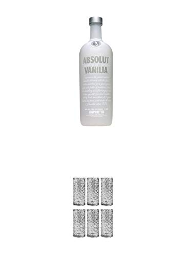 Absolut Vodka Vanilla 1,0 Liter + 9 Mile Highball Vodka Glas 6 Stück Absolut Vodka Vanilla 1,0 Liter + 9 Mile Highball Vodka Glas 6 Stück von 1a Schiefer