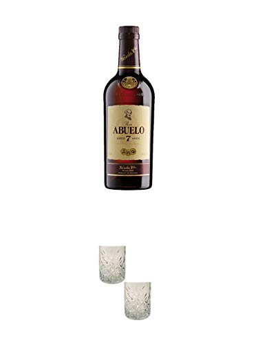 Abuelo Anejo 7 Jahre Rum Panama 0,7 Liter + Rum Gläser 2 Stück von 1a Schiefer