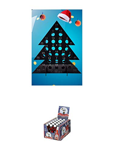 Adventskalender unbefüllt aus Plexiglas für 24 Miniaturen + Behn Fietes Möwenschiß 24 x 0,02 Liter von 1a Schiefer