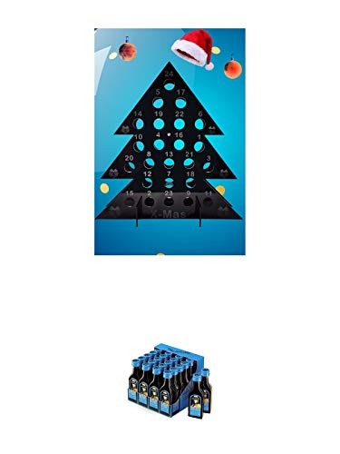Adventskalender unbefüllt aus Plexiglas für 24 Miniaturen + Dirty Harry Lakritz Likör 24 x 0,02 Liter von 1a Schiefer