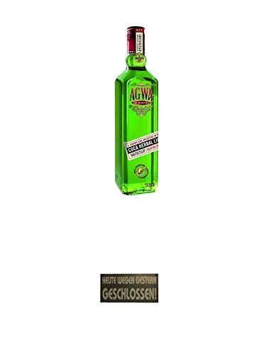 Agwa de Bolivia Likör aus der Kokapflanze mit Ginseng 0,7 Liter + Schieferschild HEUTE WEGEN GESTERN GESCHLOSSEN mit Lederband und Lochung 20 x 40 cm Agwa de Bolivia Likör aus der Kokapflanze mit Ginseng 0,7 Liter + Schieferschild HEUTE WEGEN GESTERN GESCHLOSSEN mit Lederband und Lochung 20 x 40 cm von 1a Schiefer