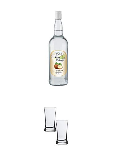 Alpenschnaps Steinbeisser Haselnuss 1,0 Liter + Stölzle Shotglas/Stamper 2 Stück 2050021 Alpenschnaps Steinbeisser Haselnuss 1,0 Liter + Stölzle Shotglas/Stamper 2 Stück 2050021 von 1a Schiefer