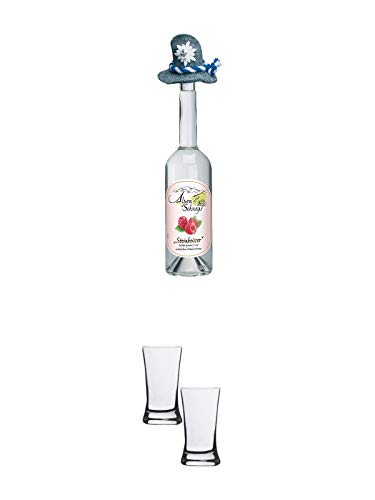 Alpenschnaps Steinbeisser Himbeere 0,5 Liter + Stölzle Shotglas/Stamper 2 Stück 2050021 Alpenschnaps Steinbeisser Himbeere 0,5 Liter + Stölzle Shotglas/Stamper 2 Stück 2050021 von 1a Schiefer