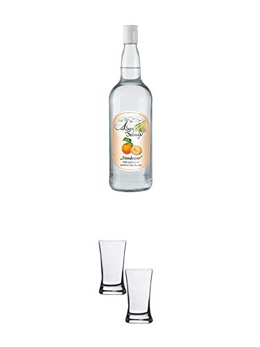 Alpenschnaps Steinbeisser Marille 1,0 Liter + Stölzle Shotglas/Stamper 2 Stück 2050021 Alpenschnaps Steinbeisser Marille 1,0 Liter + Stölzle Shotglas/Stamper 2 Stück 2050021 von 1a Schiefer