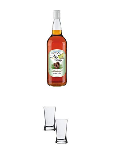 Alpenschnaps Zirbe Zirbenliqueur 1,0 Liter + Stölzle Shotglas/Stamper 2 Stück 2050021 Alpenschnaps Zirbe Zirbenliqueur 1,0 Liter + Stölzle Shotglas/Stamper 2 Stück 2050021 von 1a Schiefer