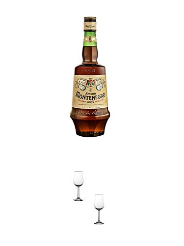 Amaro Montenegro Halbbitter Italien 0,7 Liter + Nosing Gläser Kelchglas Bugatti mit Eichstrich 2cl und 4cl - 2 Stück Amaro Montenegro Halbbitter Italien 0,7 Liter + Nosing Gläser Kelchglas Bugatti mit Eichstrich 2cl und 4cl - 2 Stück von 1a Schiefer