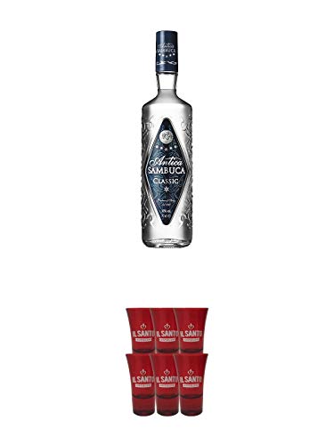 Antica Sambuca Classic 0,7 Liter + Il Santo Sambuca Shot Gläser 6 Stück Antica Sambuca Classic 0,7 Liter + Il Santo Sambuca Shot Gläser 6 Stück von 1a Schiefer