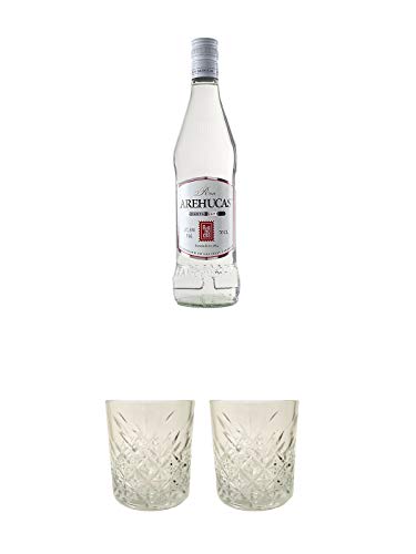 Arehucas Carta Blanca 0,7 Liter Kanarische Inseln + Rum Glas 1 Stück + Rum Glas 1 Stück von 1a Schiefer