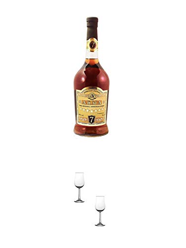 Arma Brandy XO - 7 Jahre 0,5 Liter + Nosing Gläser Kelchglas Bugatti mit Eichstrich 2cl und 4cl - 2 Stück von 1a Schiefer