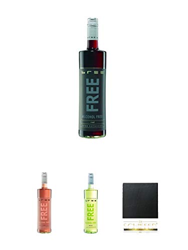 BREE Free alkoholfrei RED KIRSCHE 1 x 0,75 Liter + BREE Free alkoholfrei ROSE ERDBEERE 1 x 0,75 Liter + BREE Free alkoholfrei Weiß ANANAS 1 x 0,75 Liter von 1a Schiefer