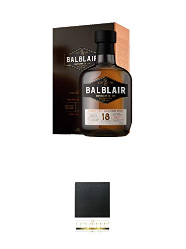 Balblair 18 Jahre 0,7 Liter + Schiefer Glasuntersetzer eckig ca. 9,5 cm Durchmesser von 1a Schiefer