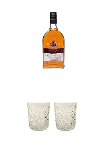 Barcelo Gran Anejo Dominikanische Republik 0,7 Liter + Rum Glas 1 Stück + Rum Glas 1 Stück von 1a Schiefer