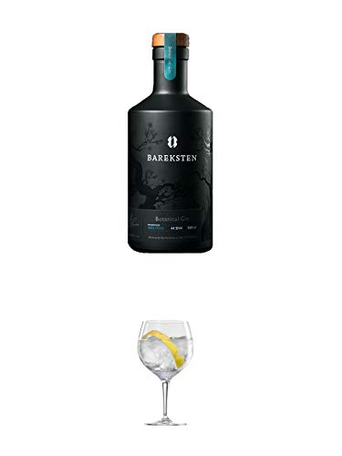 Bareksten Botanical Gin aus Norwegen 0,50 Liter + Ballon Bistro Cubata GIN Glas 1 Stück von 1a Schiefer