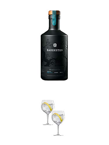 Bareksten Botanical Gin aus Norwegen 0,50 Liter + Spiegelau Gin & Tonic 4390179 2 Gläser von 1a Schiefer