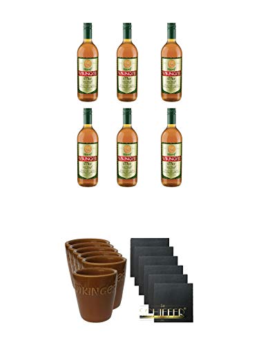 Behn HANF 10% - 6 x 0,75 Liter + Wikinger Met Tonbecher 6er Set - mittlere Größe + Schiefer Glasuntersetzer eckig 6 x ca. 9,5 cm Durchmesser Behn HANF 10% - 6 x 0,75 Liter + Wikinger Met Tonbecher 6er Set - mittlere Größe + Schiefer Glasuntersetzer eckig 6 x ca. 9,5 cm Durchmesser von 1a Schiefer