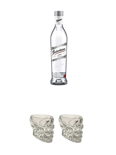 Belenkaya GOLD Russischer Vodka 0,5 Liter + Crystal Head Totenkopf aus Glas 1 Stück 29 ml + Crystal Head Totenkopf aus Glas 1 Stück 29 ml von 1a Schiefer