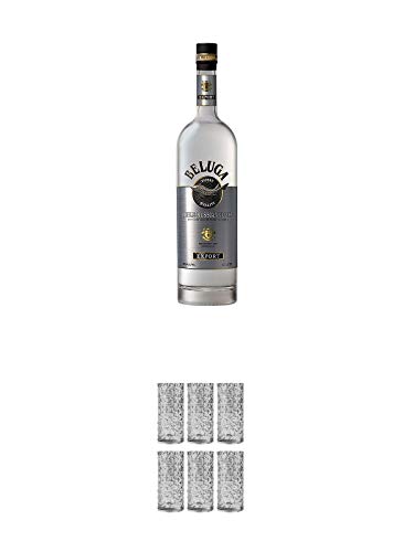 Beluga Noble Russischer Vodka 0,7 Liter + 9 Mile Highball Vodka Glas 6 Stück Beluga Noble Russischer Vodka 0,7 Liter + 9 Mile Highball Vodka Glas 6 Stück von 1a Schiefer