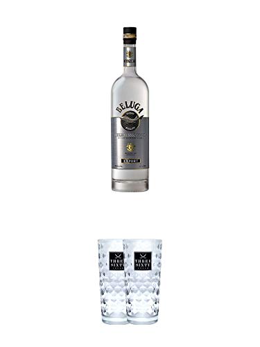 Beluga Noble Russischer Vodka 0,7 Liter + Three Sixty Vodka Gläser 2 Stück Beluga Noble Russischer Vodka 0,7 Liter + Three Sixty Vodka Gläser 2 Stück von 1a Schiefer