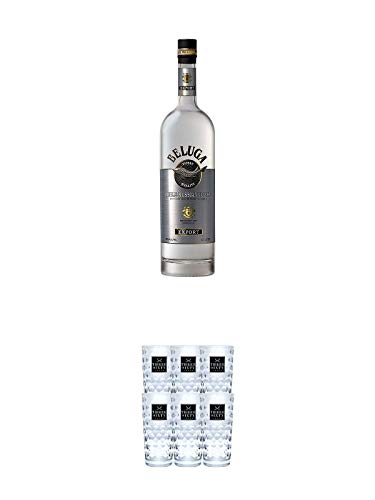 Beluga Noble Russischer Vodka 0,7 Liter + Three Sixty Vodka Gläser 6er Karton Beluga Noble Russischer Vodka 0,7 Liter + Three Sixty Vodka Gläser 6er Karton von 1a Schiefer