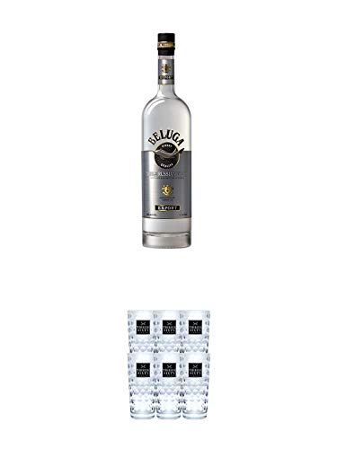 Beluga Noble Russischer Vodka 1,5 Liter + Three Sixty Vodka Gläser 6er Karton Beluga Noble Russischer Vodka 1,5 Liter + Three Sixty Vodka Gläser 6er Karton von 1a Schiefer