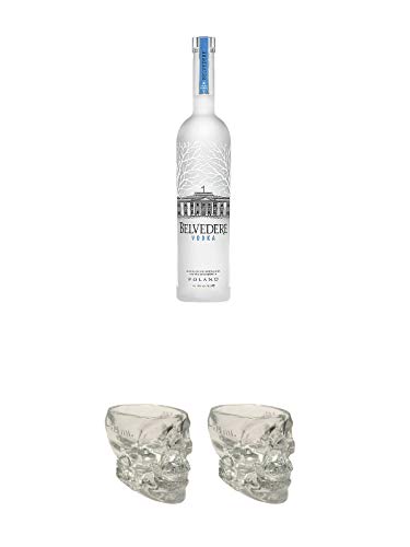 Belvedere Vodka Polen 0,7 Liter + Crystal Head Totenkopf aus Glas 1 Stück 29 ml + Crystal Head Totenkopf aus Glas 1 Stück 29 ml von 1a Schiefer