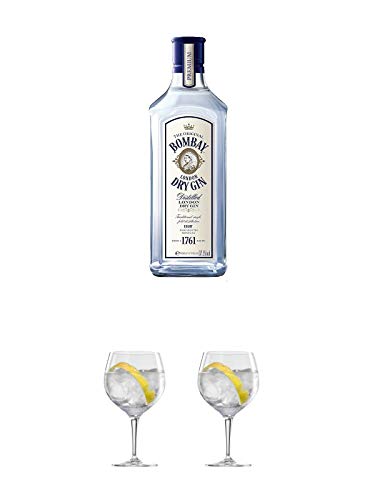 Bombay Original Dry Gin WHITE 0,7 Liter + Ballon Bistro Cubata GIN Glas 1 Stück + Ballon Bistro Cubata GIN Glas 1 Stück von 1a Schiefer