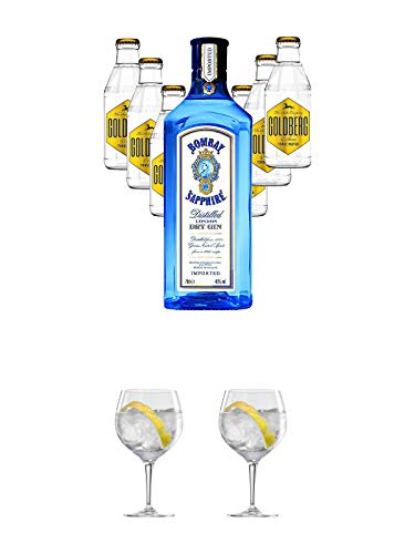 Bombay Sapphire Gin 0,7 Liter + 6 x Goldberg Tonic Water 0,2 Liter + Ballon Bistro Cubata GIN Glas 1 Stück + Ballon Bistro Cubata GIN Glas 1 Stück Bombay Sapphire Gin 0,7 Liter + 6 x Goldberg Tonic Water 0,2 Liter + Ballon Bistro Cubata GIN Glas 1 Stück + Ballon Bistro Cubata GIN Glas 1 Stück von 1a Schiefer