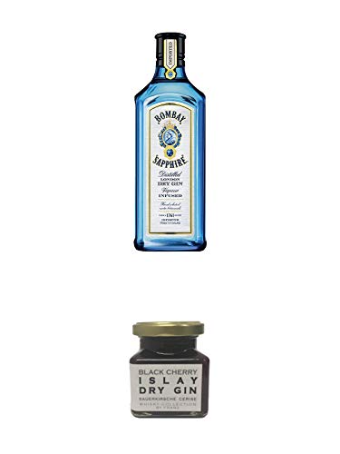 Bombay Sapphire Gin 0,7 Liter + Islay Dry Gin Black Cherry Sauerkirsche Marmelade 150 Gramm Bombay Sapphire Gin 0,7 Liter + Islay Dry Gin Black Cherry Sauerkirsche Marmelade 150 Gramm von 1a Schiefer