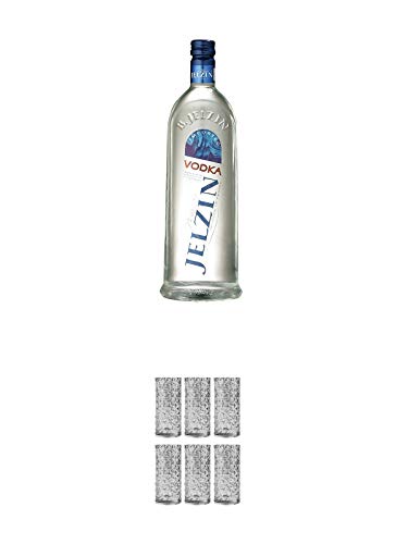 Boris Jelzin Vodka 0,7 Liter + 9 Mile Highball Vodka Glas 6 Stück von 1a Schiefer