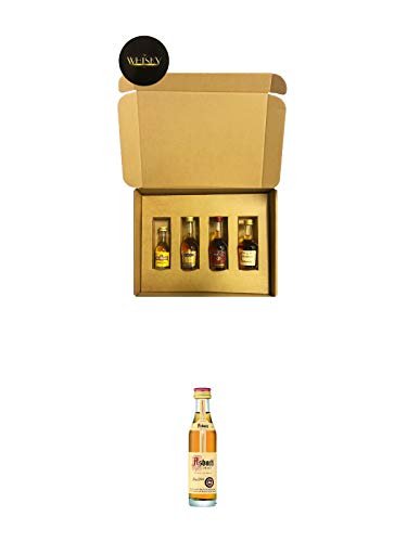 Brandy Geschenkbox mit Martell, Hennessy & Wilthener 4 x 0,05 Liter + Asbach Urbrand klassischer deutscher Weinbrand Miniatur 0,04 Liter von 1a Schiefer