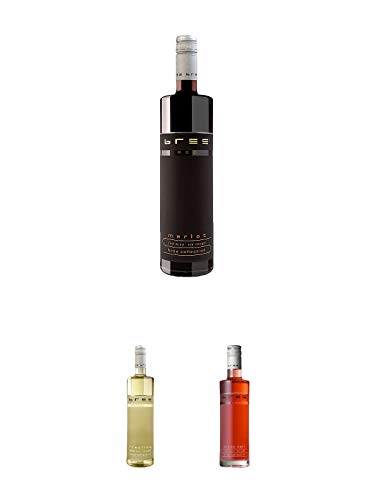 Bree Red Merlot 0,75 Liter + Bree Riesling Weißwein 0,75 Liter + Bree Pinot Noir Rosewein 0,75 Liter von 1a Schiefer
