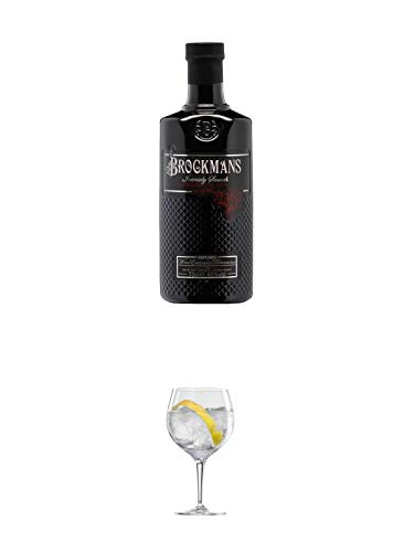 Brockmans Intensly Smooth Premium Gin 0,7 Liter + Ballon Bistro Cubata GIN Glas 1 Stück von 1a Schiefer
