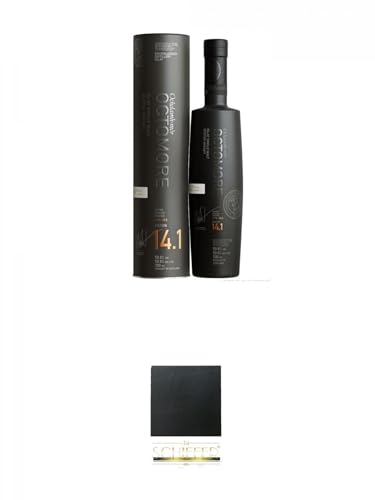 Bruichladdich Octomore 14.1 Heavily Peated 59,6% 0,7 ltr. + Schiefer Glasuntersetzer eckig ca. 9,5 cm Durchmesser Bruichladdich Octomore 14.1 Heavily Peated 59,6% 0,7 ltr. + Schiefer Glasuntersetzer eckig ca. 9,5 cm Durchmesser von 1a Schiefer