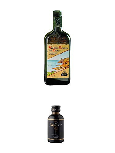 Caffo Vecchio Amaro del Capo Kräuterlikör aus Italien 1,0 Liter + Caffo Liquorice Lakritzlikör aus Italien 0,03 Liter MINIATUR von 1a Schiefer