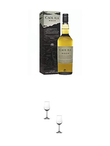 Caol Ila Moch Single Malt Whisky 0,7 Liter + Nosing Gläser Kelchglas Bugatti mit Eichstrich 2cl und 4cl - 2 Stück von 1a Schiefer