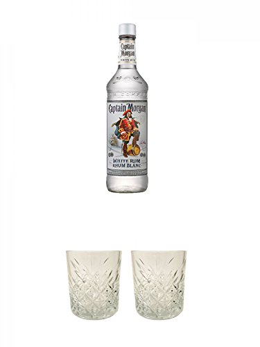 Captain Morgan White Rum 37,5% 0,7 Liter + Rum Glas 1 Stück + Rum Glas 1 Stück von 1a Schiefer